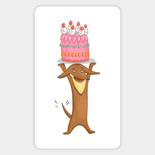 Dachshund with Cake Magnet